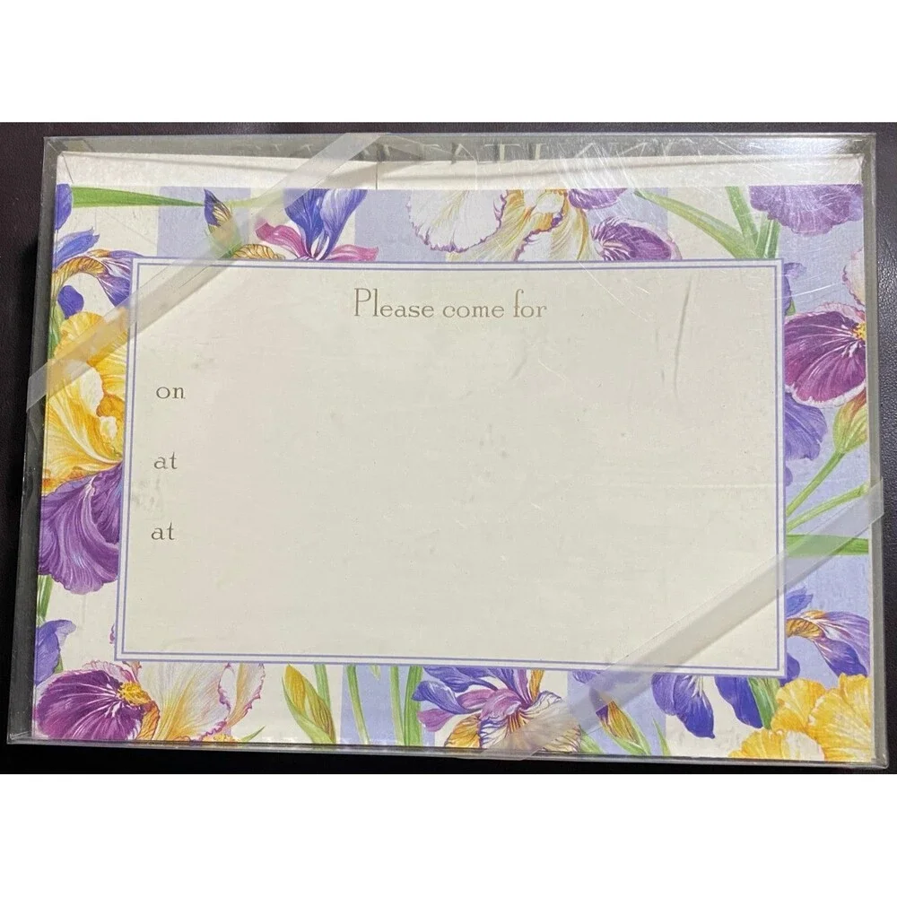 Invitations & Envelopes 2) boxes of 10 Iris Garden Lavender Design